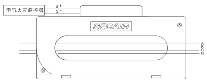 J-SCM41(250)剩余電流式<a href=http://m.uv114.com/dianqihuozai/ target=_blank class=infotextkey>電氣火災監(jiān)控</a>探測器接線圖