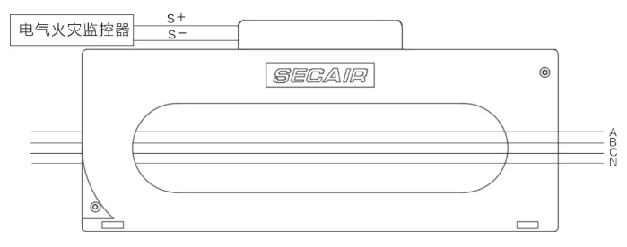 J-SCM41(400)剩余電流式<a href=http://m.uv114.com/dianqihuozai/ target=_blank class=infotextkey>電氣火災監(jiān)控</a>探測器接線圖